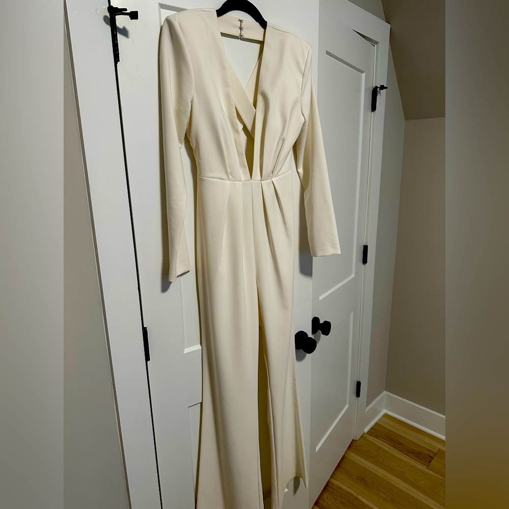 Michael Costello Ivory Wide Leg Jumpsuit
